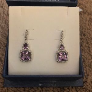 Bellissima amethyst white topaz sterling earrings